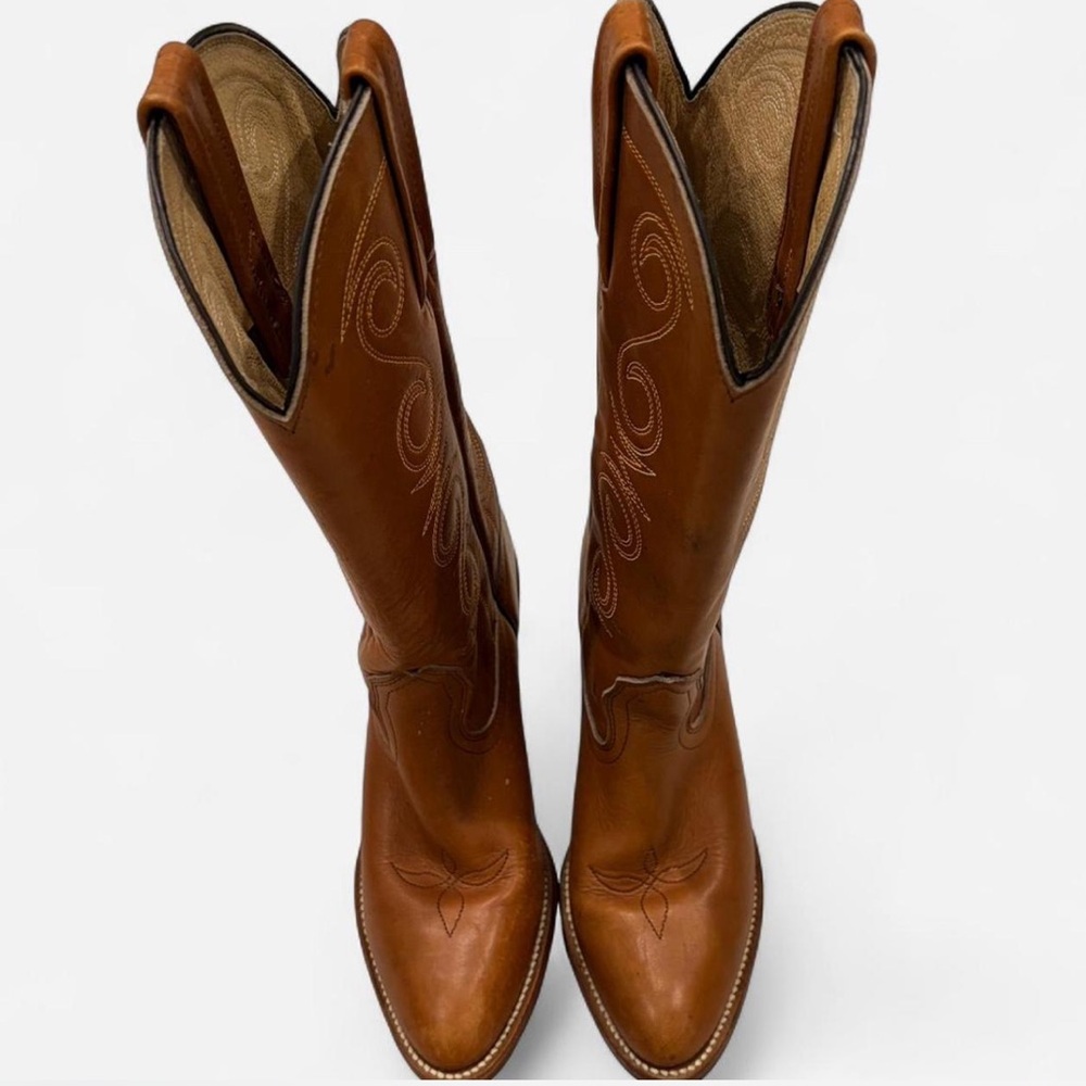 Frye  Vintage USA MADE Tan Leather Heeled Boots